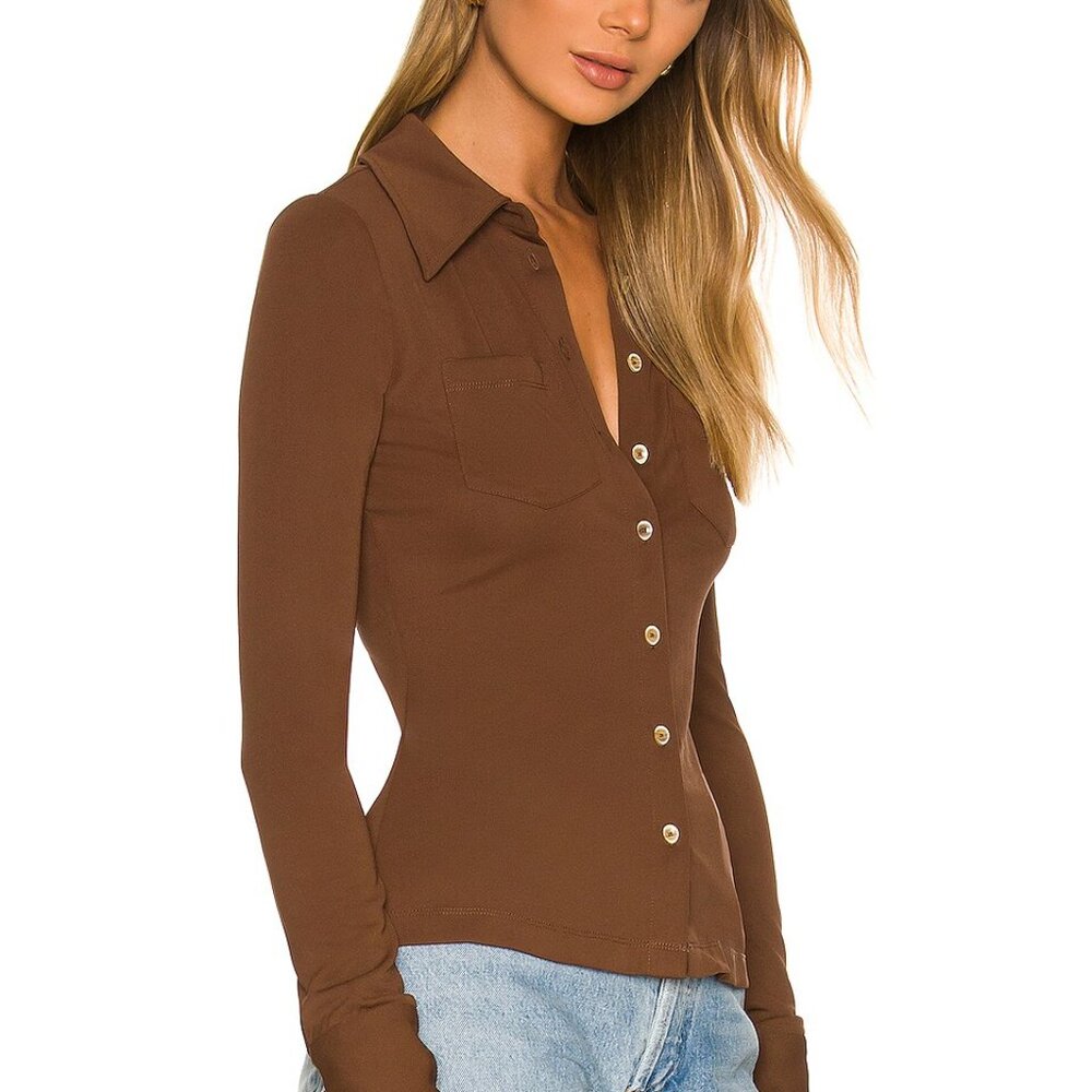 Brown Button Up - Hilda Top Song of Style (from R… - image 3